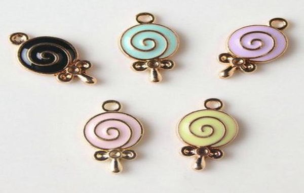

40pcs enameled lollipop pendant10x19mm jewelry findings0129004768, Bronze;silver