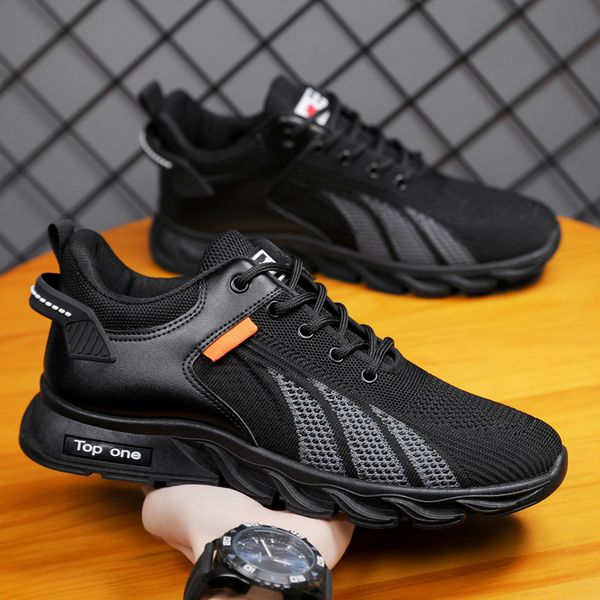 

flying woven men's shoes hiking shoes designer mens shoe summer autumn breathable sports black knit sneakers casual outdoor trainers wi