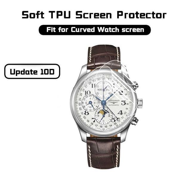 

full screen protector film for langqin craftsman watch film dial 40 lunar phase eight pin four pin 42/38.5 protective film high clear water, Black;blue