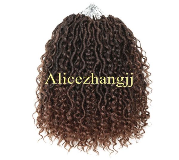 

18quot messy goddess faux locs curly crochet braid bohemian soft synthetic braids hair extensions blonde color9127166, Black