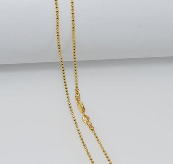 

pendant necklaces 1pcs whole gold filled necklace fashion jewelry bead ball link chain 2mm 1630 inches8066691, Silver