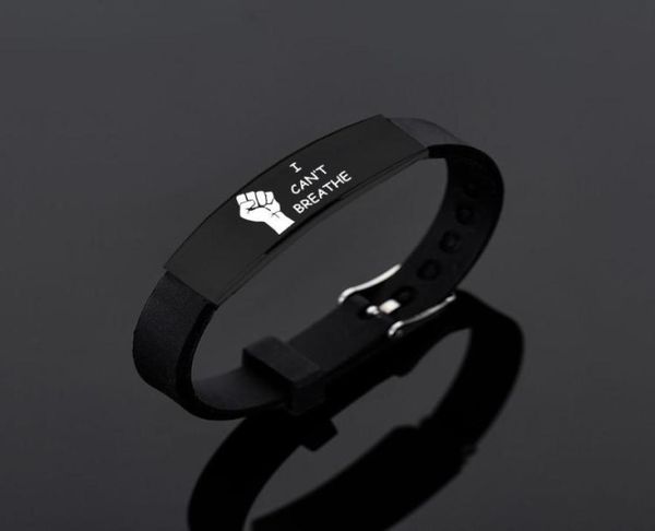 

i cant breathe bracelets silicone bangles for women men fashion adjustable american protest black stainless steel letters bracelet4057903