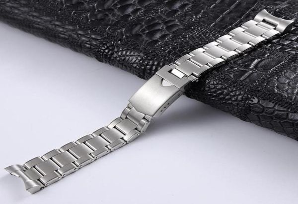 

watch band for 316l series solid stainless steel strap male 22mm bracelet waterproof accessories rivet drawing bands8106110, Black;brown