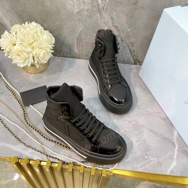 

luxury designers women high low gang casual shoes running shoes macro re-nylon brushed leather sneakers rubber sole luxury fashion sneakers