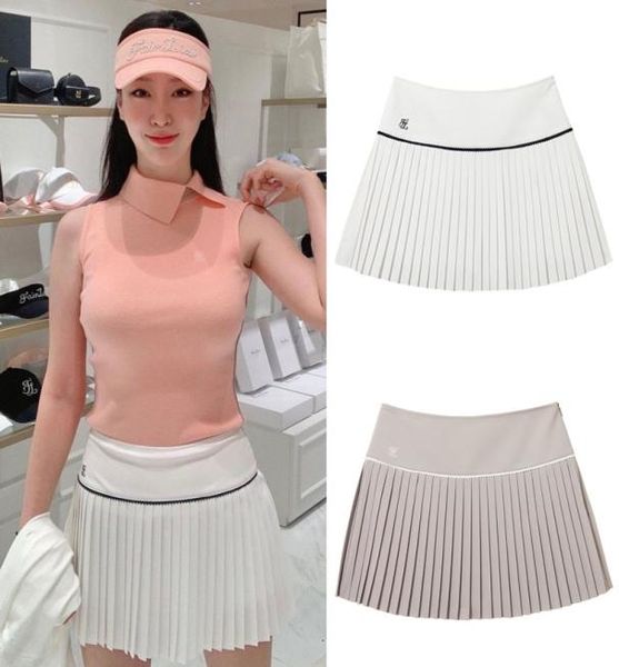 

summer thin golf skirts women clothing pleated skirts outdoor leisure almatch anti-glare sports short6195296, Black;red