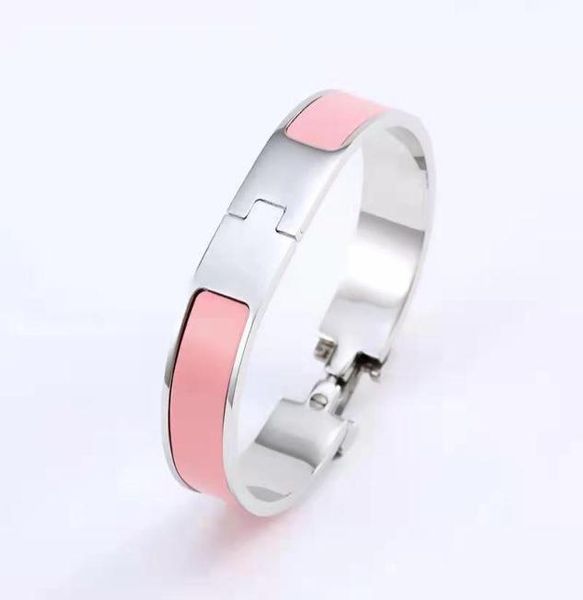

cuff designer bracelets bangle stainless steel enamel silver bracelet for man and women party buckle cuffs fashion lu9210907, White