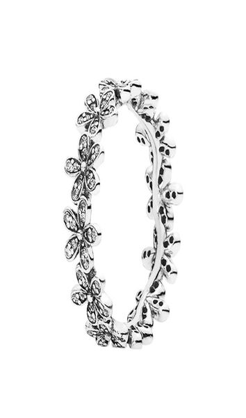 

sparkling daisy flower ring 925 sterling silver women's wedding jewelry set for p rose gold girlfriend gift rings with original box4451, Slivery;golden