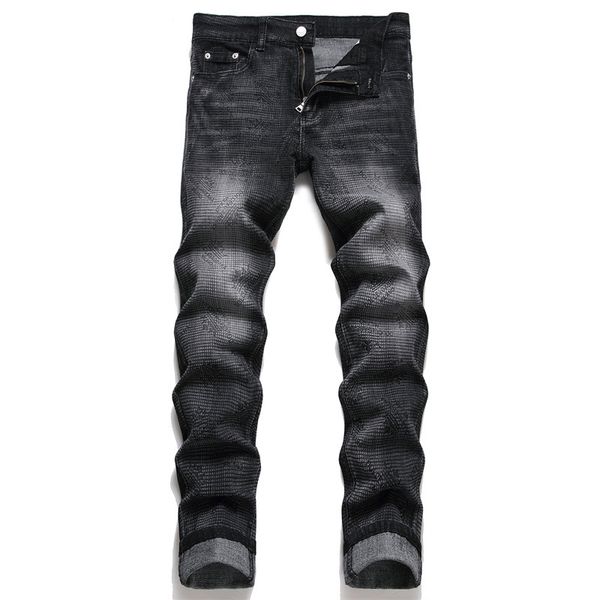

new designer mens jeans hip hop denim jeans flame straight hole jeans fashion clothing plus size gzh3bp387, Blue