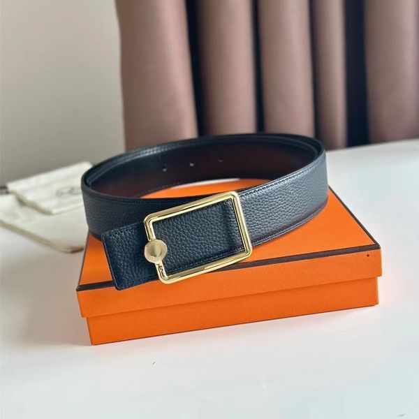 

designer belts men designer brand luxury double buckle belts women's fashion leather belts for men classic casual double-sided waistban, Black;brown