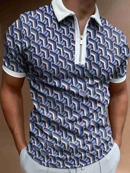 

men's t-shirts men's t-shirt zipper polo shirt various printing lapel short sleeve pullover casual l230715, White;black