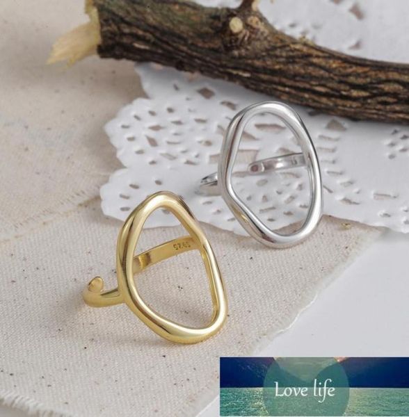

925 sterling silver irregular hollow ellipse gold ring geometric open finger ring for women party gifts sr7118954975