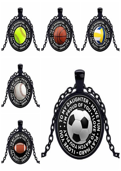 

new fashion soccer basketball volleyball baseball football tennis po crystal glass cabochon pendant necklace jewelry1462503, Silver