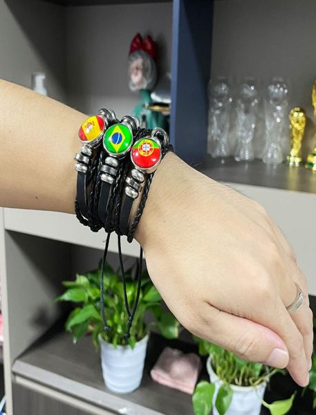 

2022 world cup france brazil italy team emblem bracelet bracelet football surrounding wristband fans souvenir manufacturers wholes7957691, Golden;silver
