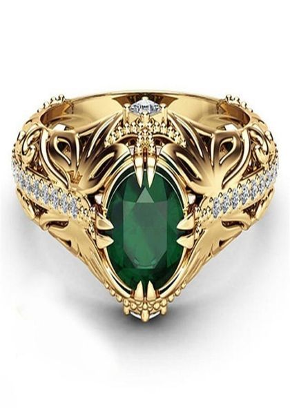

emerald color 14k gold plated ring for woman men engagement wedding ring4321054, Silver