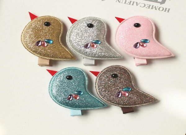 

24pcs modish girls glitter bird barrett animals design hair clips lovely crystal animals children jewelry kids hairpins6153411, Slivery;white