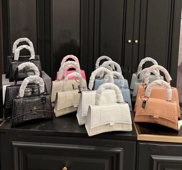 

designer bags women's hourglass bag crocodile pattern tote bags half moon crossbody luxury handle leather classic shoulder bag letter b