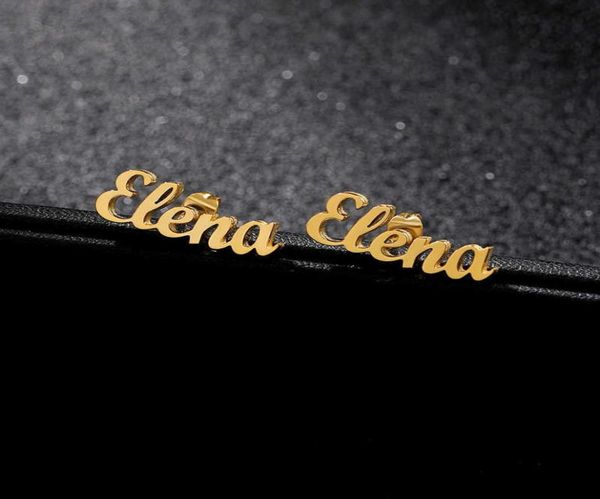 

gorgeous tale personalized words three colors available fashion jewelry stainless steel customized name earrings for women7609430, Golden;silver