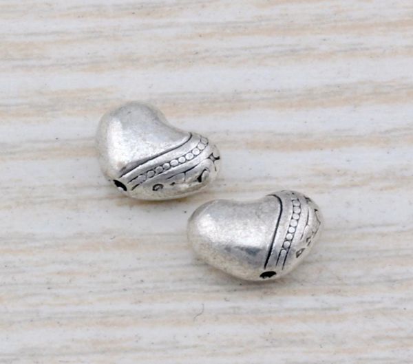

mic 200pcs antique silver zinc alloy heart spacer beads 9x7mm diy jewelry d293771106, Bronze;silver