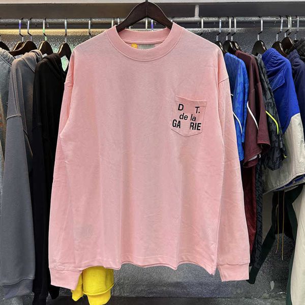 

galleryse designer sweaters mens women long sleeve tshirt oversize pullover coat pocket letter printed sweatshirt cotton jacket, Black