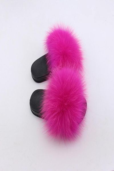 

2019 rass ple whole kids real fox slippers cute raccoon slides fluffy slippers toddler baby girls shoes summer flip flops 1pai7195991, Black;grey
