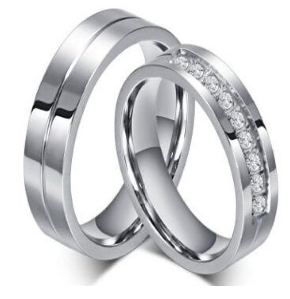 

wedding ring 6mm 316l stainless steel couple ringwedding bands rings for women men love stainless steel cz promise jewelry9920156, Silver