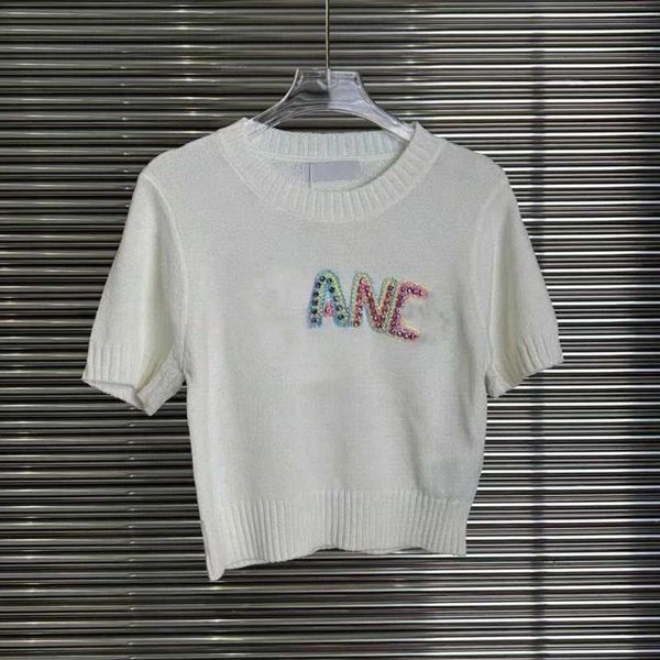 

luxury brand wool sweater tank r knitted vest embroidery crop short sleeved t shirt y2k vest pullover round neck tee
