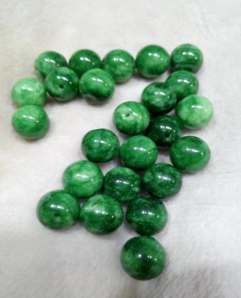 

chinese natural green jade bead diameter of 16mm diy f2014055155, Green;white