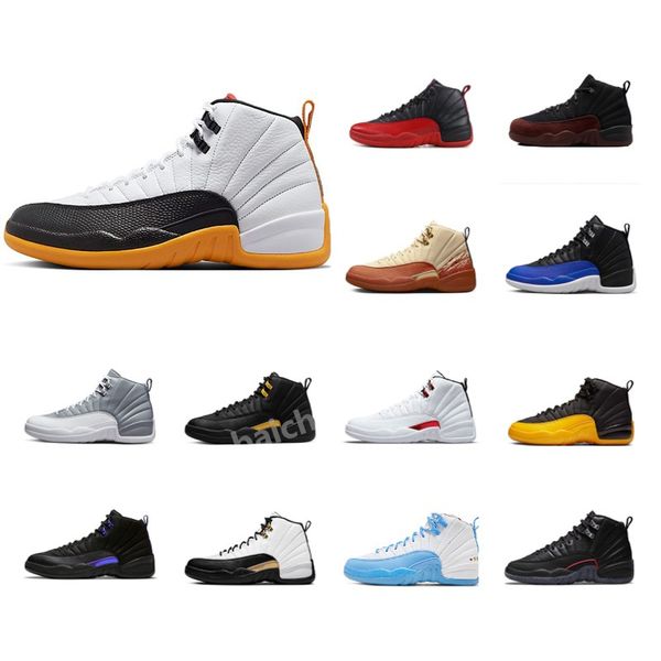 

jumpman 12 brilliant orange basketball shoes men 12s designer sneakers black taxi fieled purple stealth playoffs reverse flu game black game, White;red