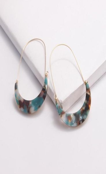 

europe and the united states big za new earrings alloy crescent leopard acetate acrylic sheet large ear hooks female retro earring8553718, Silver