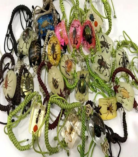 

yqtdmy 10 pcs charming bracelet real scorpion mixed insect style magic colorful bangle7472761, Black