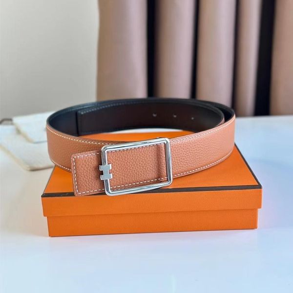

designer belts men's classic fashion business casual belt wholesale mens waistband womens metal buckle leather width 3.8cm h155, Black;brown