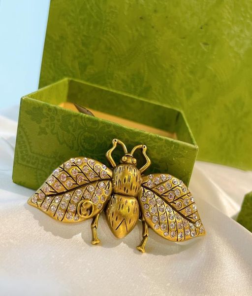 

vintage designer hair clips barrettes full crystal swing gold copper bee charm fashion hair accessories with box party gift for wo8704553, Golden;silver