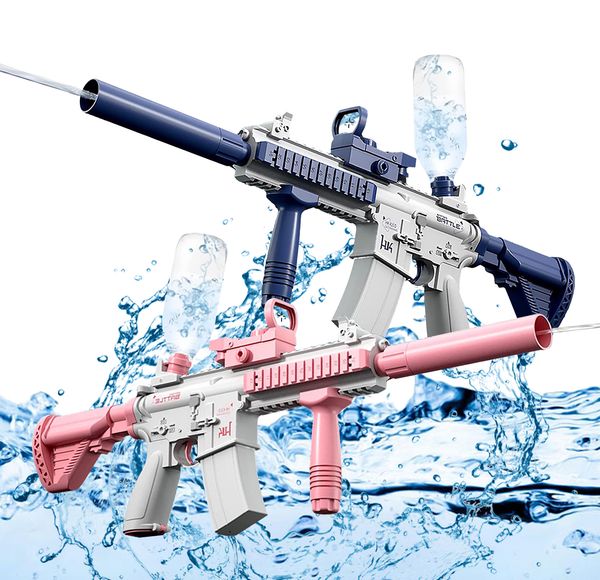 

Toys Gun M416 Electric Water Gun - Powerful Water Soaker with External Water Bottle Connection - Up to 20 FT Long Range Automatic Toy for 230714 Aumatic