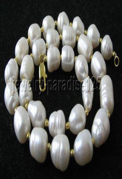 

180391012mm natural white baroque pearl necklace 14k01232588054, Silver