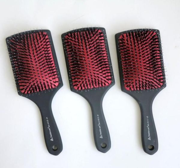 

hair brush comb plastic handle with rubberized coated boar bristle hair brush hair extensions tools selling9182605, Silver