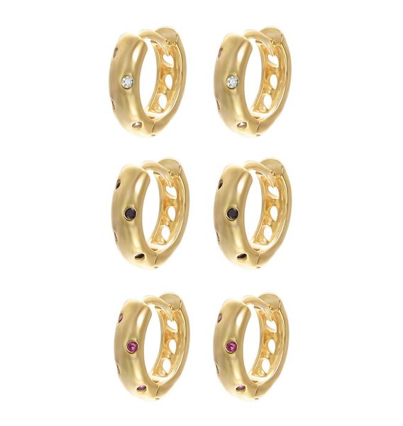 

yoursfs fashion jewelry 3 pairs 18k gold plated zircon earrings unique woman anniversary birthday gift9747216, Golden;silver