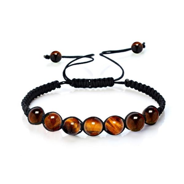 

natural stone tiger eye turquoise bracelet women mens strands beads adjustable bracelets fashion jewelry will and sandy gift2259372, Black