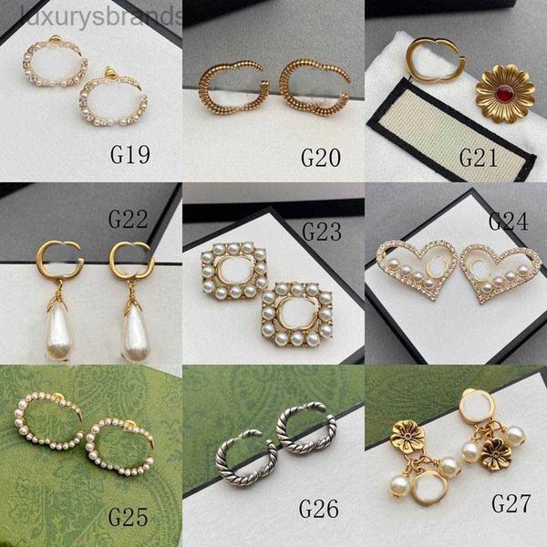 

women stud earring designers jewelry pearl ear studs luxury silver hoops fashion gold love earrings g bijoux with box, Golden;silver