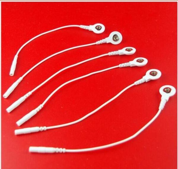 

durable medical tens unit electrode lead wirescables for ems machinetens lead wire adapters 2mm pin to 35mm snap connector8667981