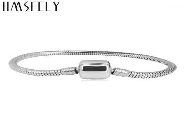 

hmsfely diy women charm bracelet making 316l stainless steel chains titanium steel buckle bracelets accessories 5pcs/lot15354875, Black