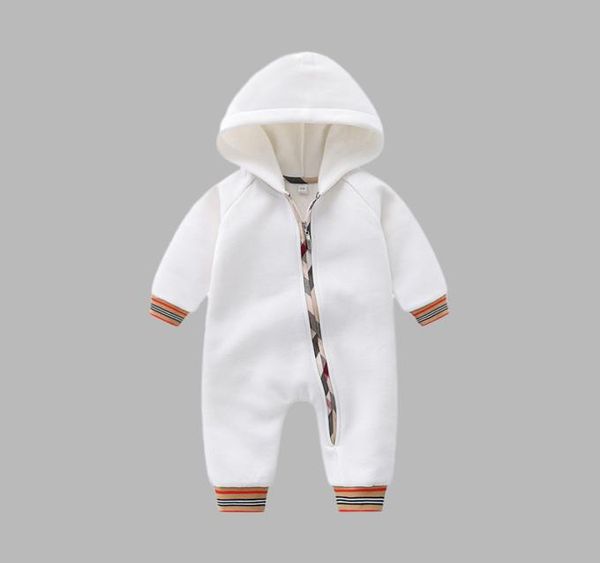 

kids designer rompers autumn winter newborn fleece thickening sweater baby boy girl long sleeve cotton clothes hooded 4042175, Blue