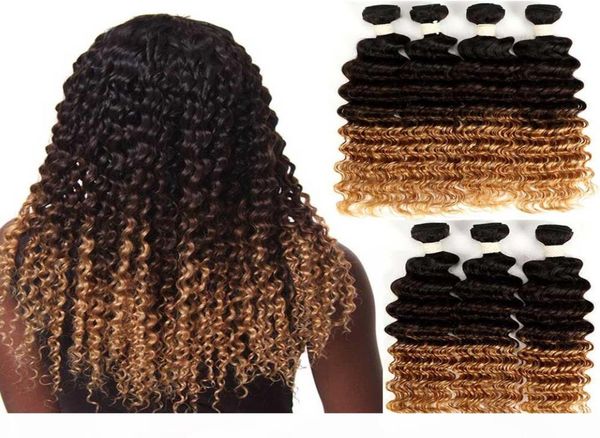 

malaysian hair weave bundles 1b 4 27 three tone ombre malaysian hair blonde deep wave dark root ombre hair bundles2114482, Black