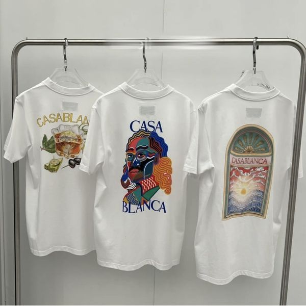 

mens tshirts poker king casablanca tshirts shell ink painting letter print short sleeve tee cotton tshirt for men women 230714, White;black