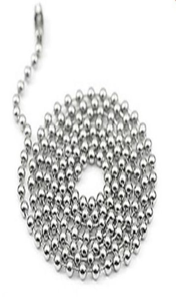 

24mm 50cn 55cm 60cm 70cm stainless steel bead ball chains necklaces basic round bead chains 4 size choice 20quot22quot24quot9994137, Silver