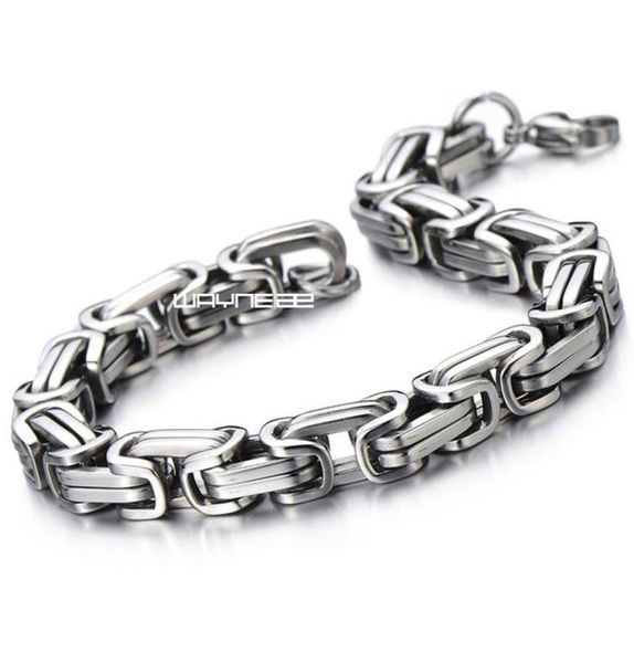 

men 9k 9ct white gold gf 215cm length 8mm width heavy bracelet bangle b1066252096, Black