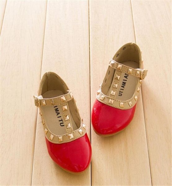 

autumn girls leather shoes children girls baby princess sneakers rivets single shoes kids dancing shoes 2011289767064, Black;red