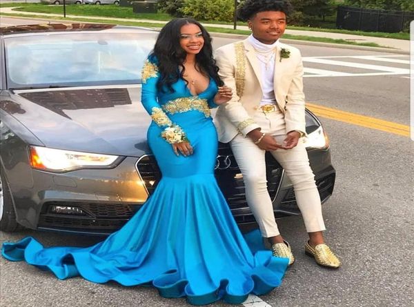 

beaded mermaid backless prom dresses deep v neck long sleeves formal dress appliqued plus size sweep train satin evening part8597622, Black