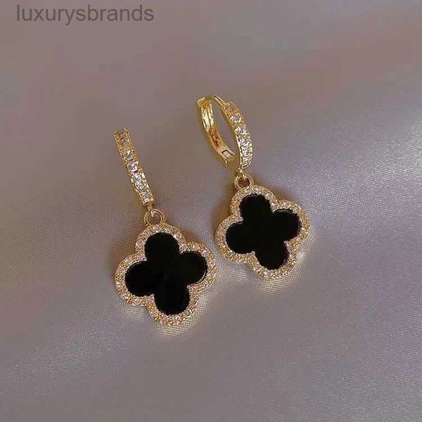 

designer earrings four-leaf clover earrings for women senior classic small fragrant wind earrings new clover earrings 18k gold light luxury, Golden;silver