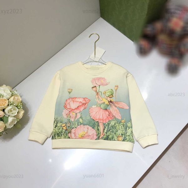 

designer baby clothes lotus pattern printing kids hoodies long sleeved sweater size 100-160 cm round neck sweatshirts july13, Black