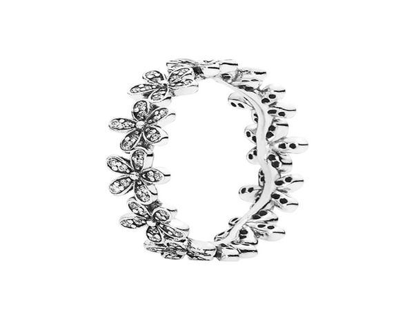 

sparkling daisy flower ring 925 sterling silver women's wedding jewelry set for p rose gold girlfriend gift rings with original box6366, Slivery;golden